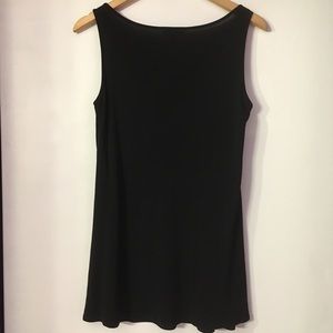Eileen Fisher long black sleeveless shell
